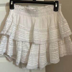 Aerie white ruffle skirt
